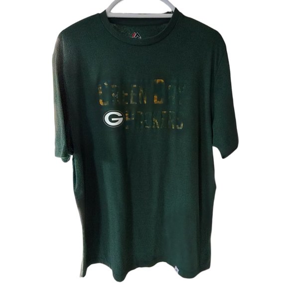 Majestic Green Bay Packers Distressed Design T-Shirt Unisex Size XL - Picture 2 of 7